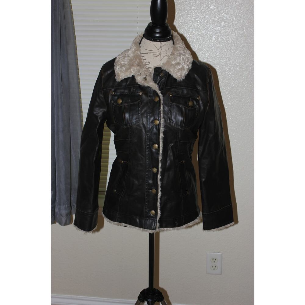 Cato Girls Black Leather Jacket Sz XL (16)